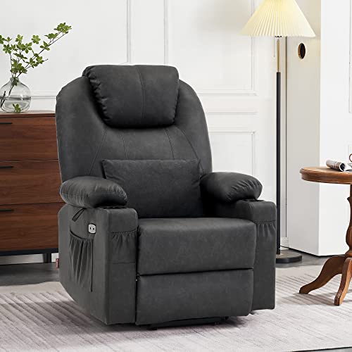 MCombo Dual Motor Large Power Lift Recliner Chair for Elderly, Lay Flat Lift Chair with Heat and Massage, Big Lift Recliner for Tall People