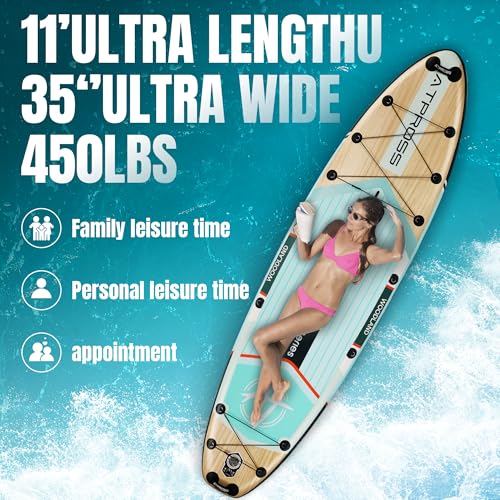 11'6"x35" Inflatable Stand Up Paddle Board 450LBS Weight Capacity Extra Wide Non-Slip Stable Deck Adult SUP