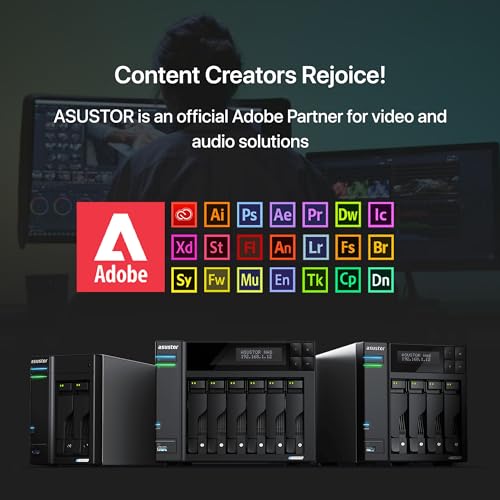 Asustor Lockerstor 4 Gen2 - AS6704T | 4-Bay NAS, Quad-Core 2.0GHz Processor, 4 M.2 NVMe Slots (PCIe 3.0), Dual 2.5GbE, Expandable to 10GbE