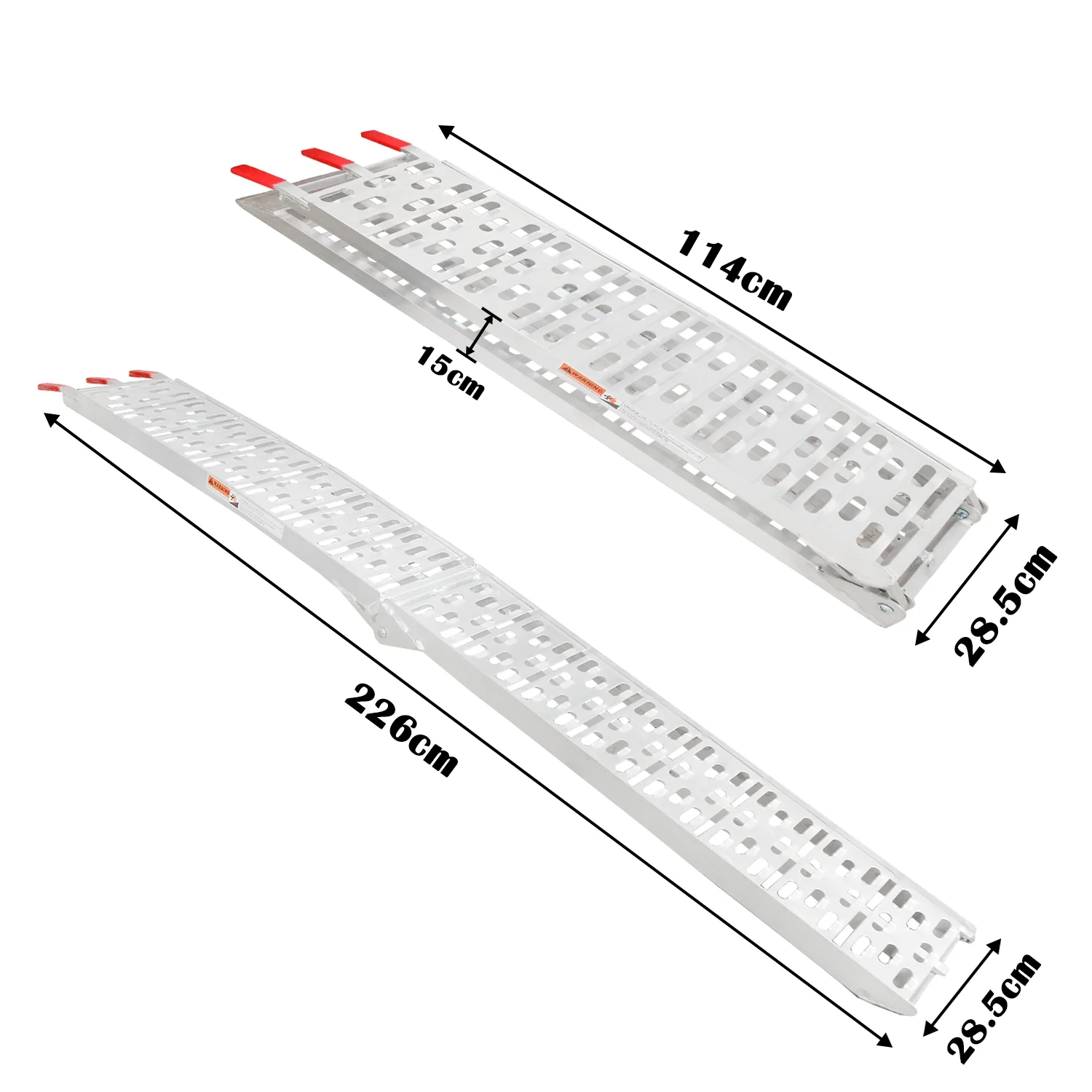 Teedor 89" L x 12" W Folding Ramps(2 Pack), Aluminum Loading Ramps, Mower Ramps, Anti-Slip Rustproof, 1500 lbs Max Load / 2Pcs, for ATV, Truck