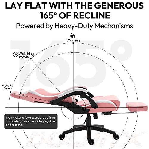 Dowinx Gaming Chair Ergonomic Racing Style Recliner with Massage Lumbar Support