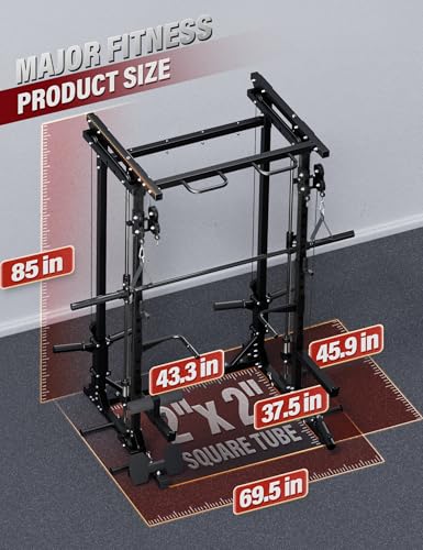 Major Fitness Drone3 Smith△ Machine – All-in-One Home Gym Squat Rack with Weight Bar