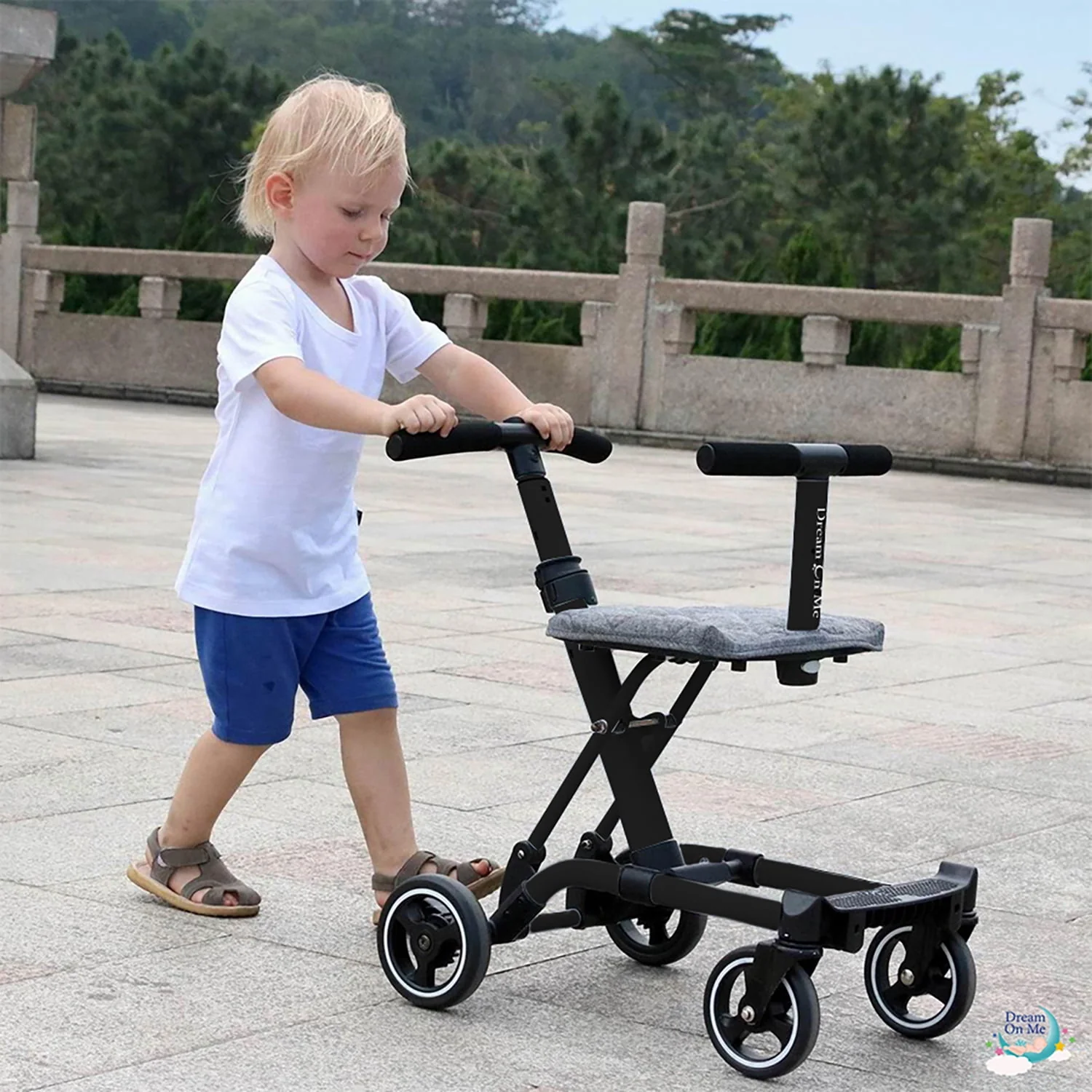 Dream On Me Coast Rider | Travel Stroller | Lightweight Stroller | Compact | Portable | Vacation Friendly Stroller, Black