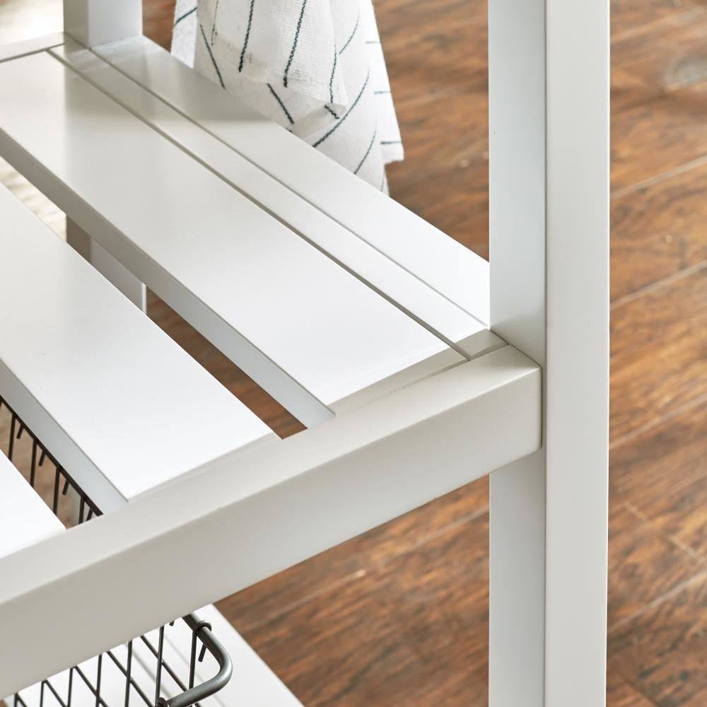 StyleWell Glenville White Double Kitchen Cart