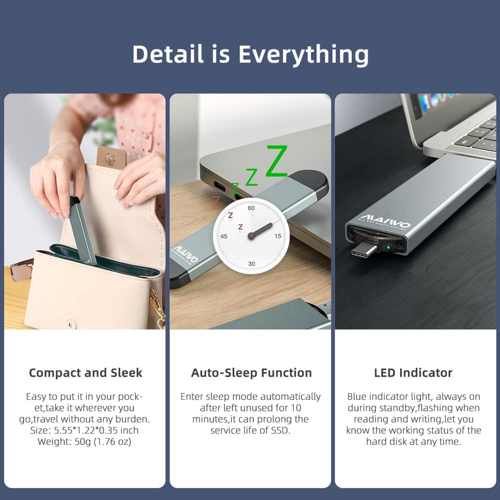 MAIWO M.2 NVME/SATA SSD Enclosure Adapter Reader,USB 3.0&Type-C ,NVMe 10GBps, SATA 6GBps.Support M Key/B&M Key Solid Status Drive,Aluminum Shell