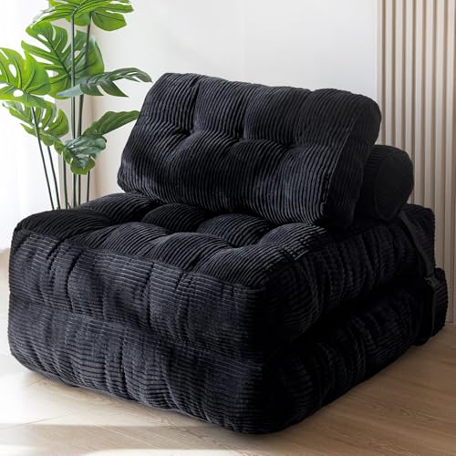 MAXYOYO Folding Sofa Bed, Convertible Sleeper Chair with Pillow Foldable Mattress with Back Support