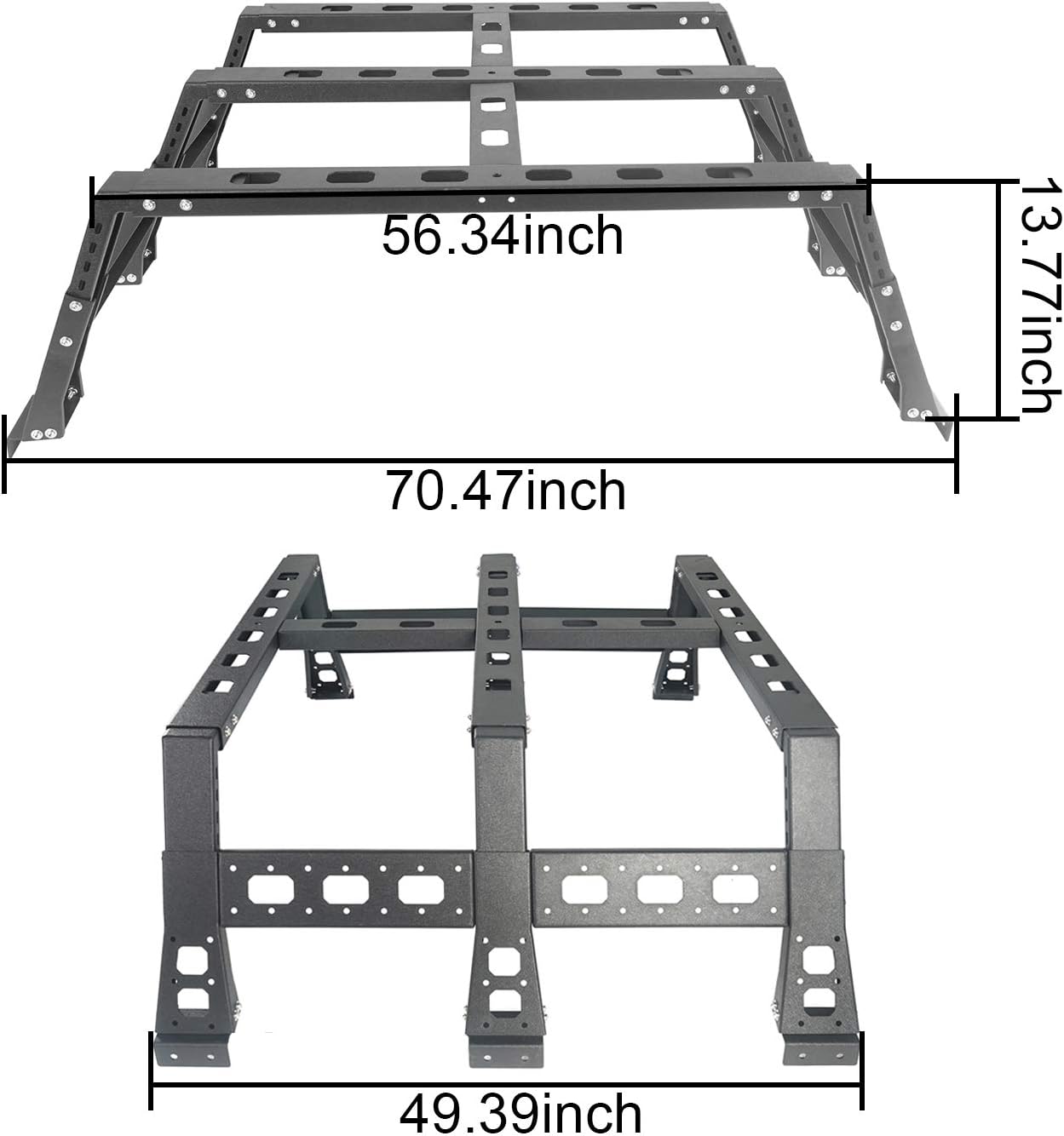 u-Box Ram 1500 Overland Bed Rack MAX 13.8 High Cargo Carrier Truck Storage Compatible with Dodge Ram 1500 Pickup Trucks 2009-2018