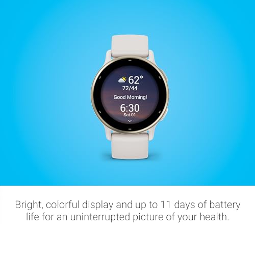 Garmin v&iacute;voactive 5, Health and Fitness GPS Smartwatch, AMOLED Display, Up to 11 Days of Battery, Ivory