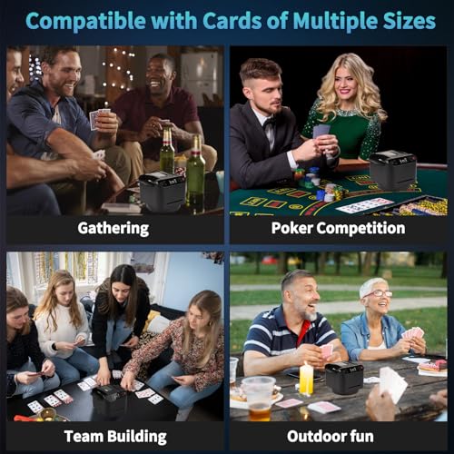 Automatic Card Shuffler and Dealer Machine，Card shuffler 2 Deck，360 &deg;Rotating Card Dealer，Eletric Shuffling and Dealing Machine All in ONE