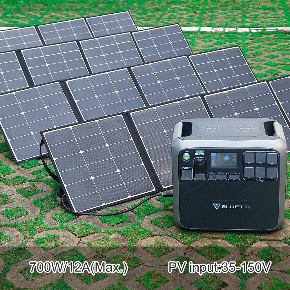 BLUETTI AC200P Portable Power Station with Solar Panel Included 2000W 2000Wh Solar Generator with 4pcs SP120 120W Foldable Solar Panel