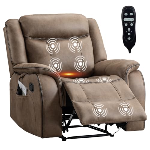 Massage Recliner Chair with Heated, Faux Leather Recliner Chairs for Adults