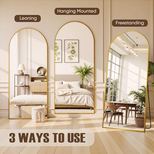 Floor Mirror, 78"x38" Oversized Full Length Mirror with Stand,Arched Full Body Mirror Standing Hanging Leaning Against Wall