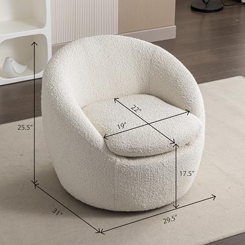 360 Swivel Accent Barrel Chair with Storage Ottoman & Headrest