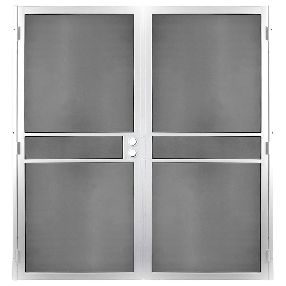 Gatehouse Pasadena 64-in x 81-in White Steel Surface Mount Security Door Stainless Steel | 91904031F