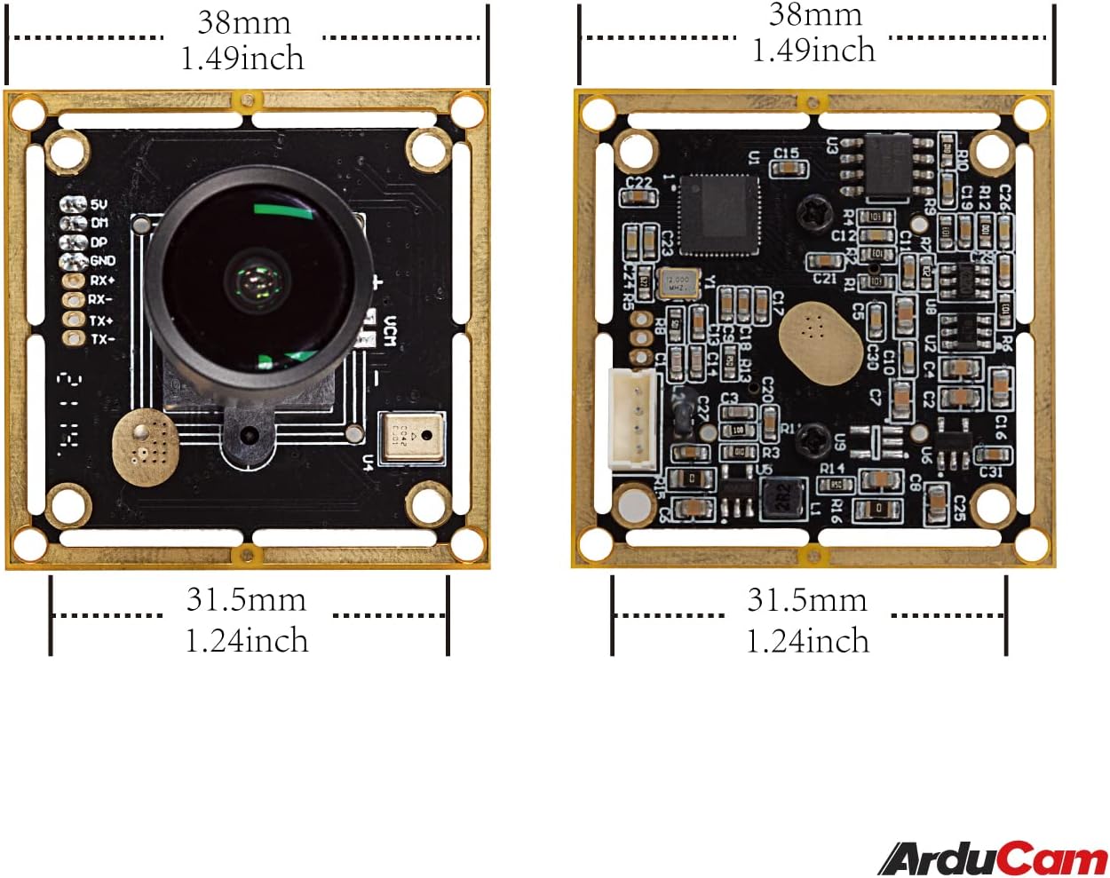 Arducam 8MP 1080P Auto Focus USB Camera Module with Microphone, 1/3.2” CMOS IMX179 Mini UVC USB2.0 Webcam Board with 3.3ft/1m Cable for Windows
