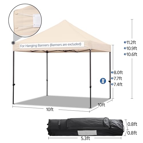 Yaheetech Heavy Duty Pop Up Canopy Tent, 10x20 Commercial Instant Shelter Tent for Wedding, Parties, Adjustable Outdoor Canopy with Wheeled Carry Bag