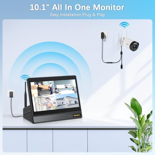 【90ft Super Night Vision】 5MP Outdoor Wireless Security Camera System, Wireless Cameras for Home Security, Home Video Security Cameras
