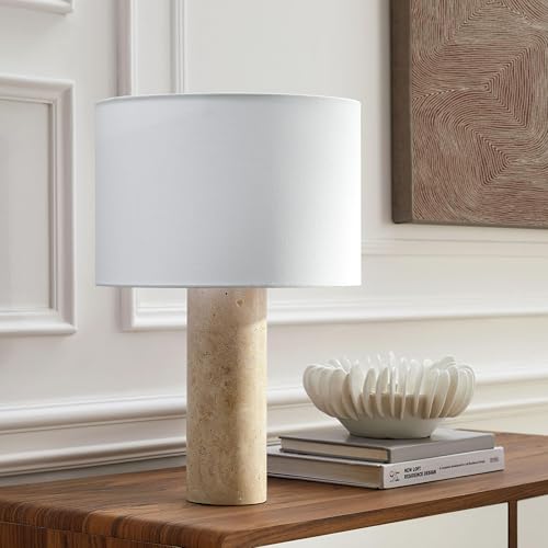 Modway Zenith Travertine Stone Pillar Table Lamp in Travertine