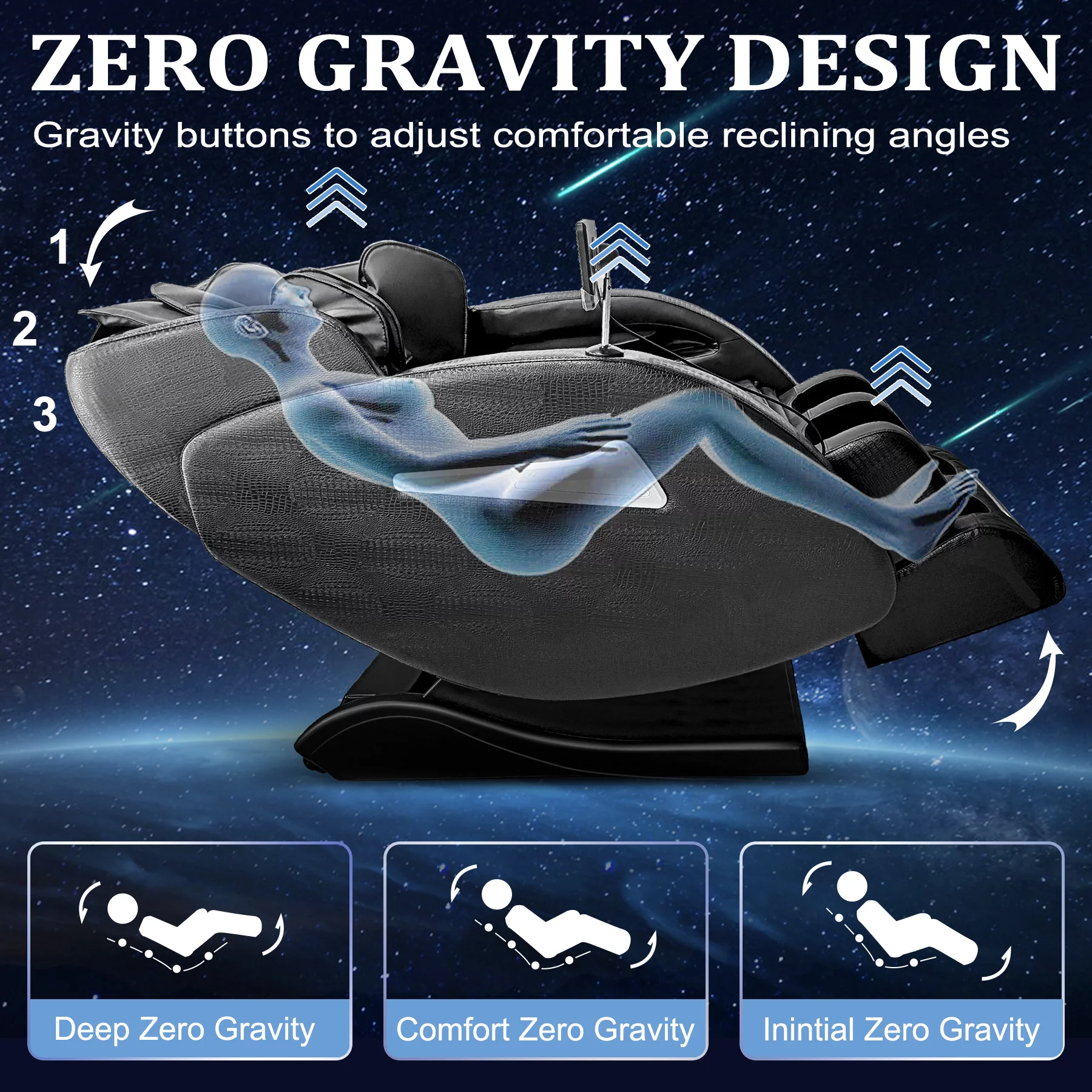 BILITOK Massage Chair, Bluetooth Massage Chair with Smart Screen Zero Gravity Massage and Wave Air Bag Massage Shoulders, Arms, Back, Waist, Buttocks