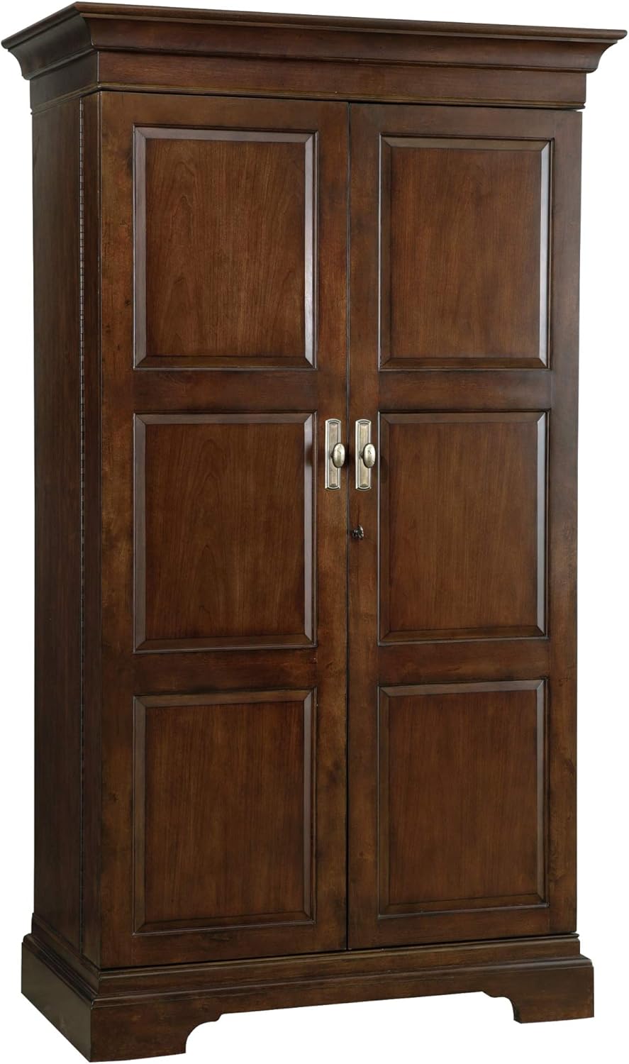 Howard Miller Sonoma II Wine & Bar Cabinet 695-065 – Cherry Bordeaux Finish, Lightly Distressed, Home Liquor Storage, Wooden Stemware Rack