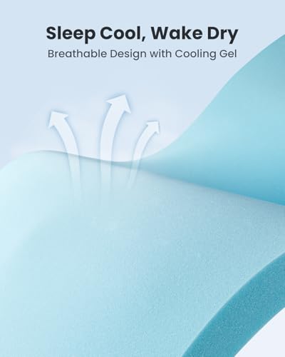 Dreamsmith Twin XL Mattress Topper - 3 Inch Cooling Gel Memory Foam Mattress Pad for Pressure Relief