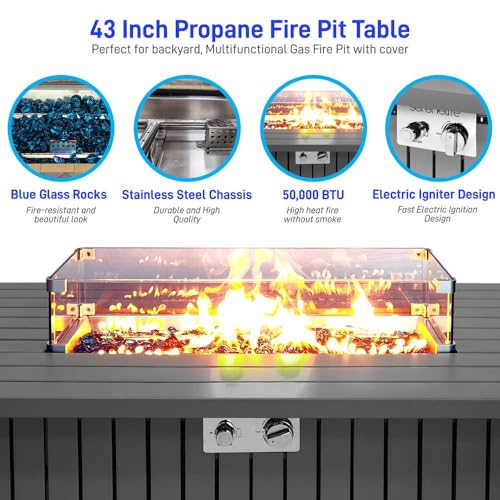 Outdoor Propane Fire Pit Table - CSA/ETL Certified Safe 50