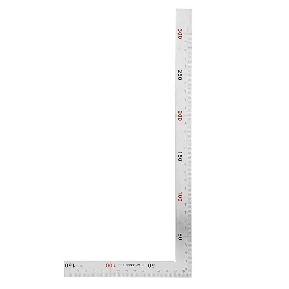 L-Shaped Framing Square Stainless Steel 90 Degree Right Angle Square Ruler Carpenter��s Square Metal Measurement Square Tool(300mm150mm)