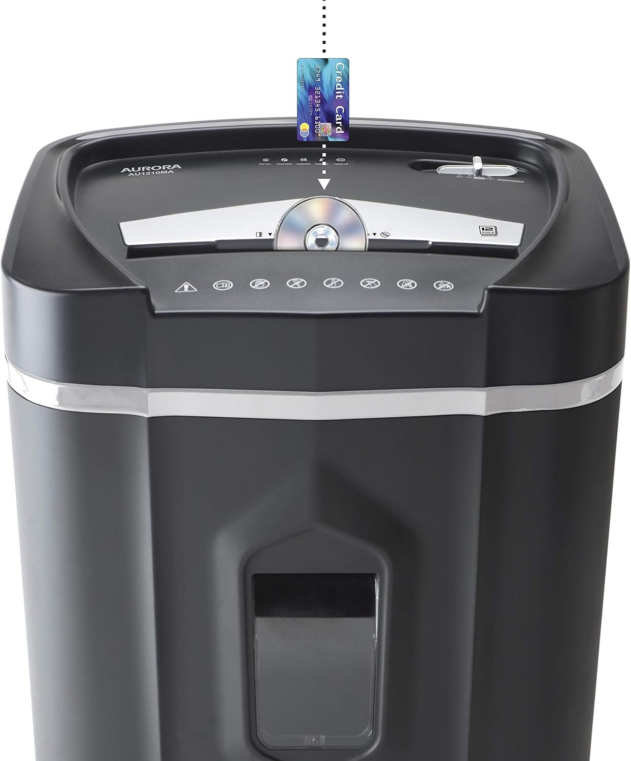 Aurora High Security JamFree AU1000MA 10-Sheet Micro-Cut Paper / CD / Credit Card Shredder with Pull-Out Wastebasket