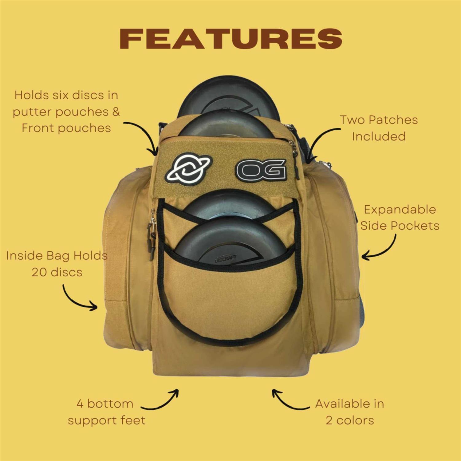 Discology Disc Golf OG V2 Disc Golf Bag 26+ Disc Capacity - Sports Supplies Online Store