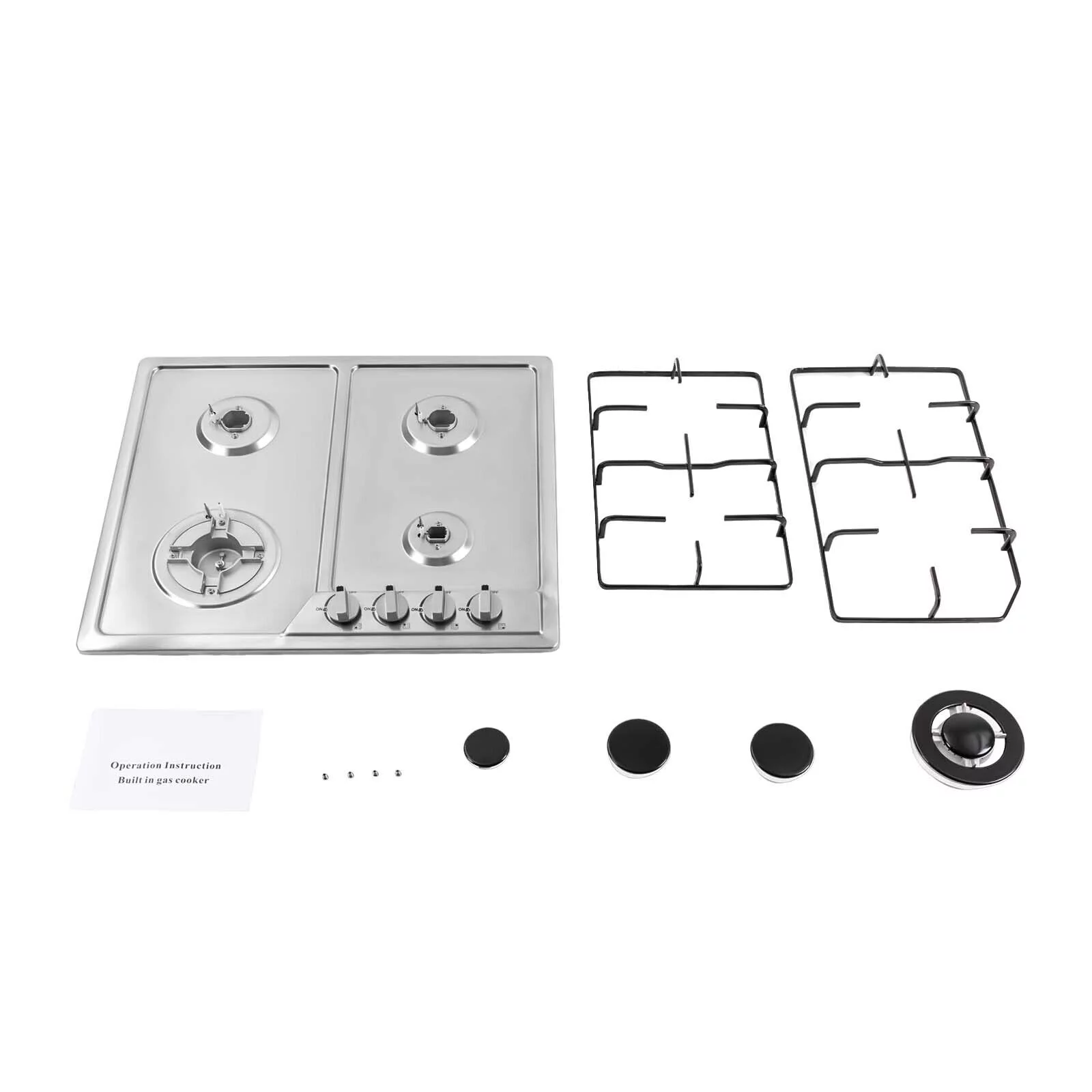 580*520mm Stainless Steel Built-in Gas Cooktop 4 Burners Natural gas LPG Cooktop