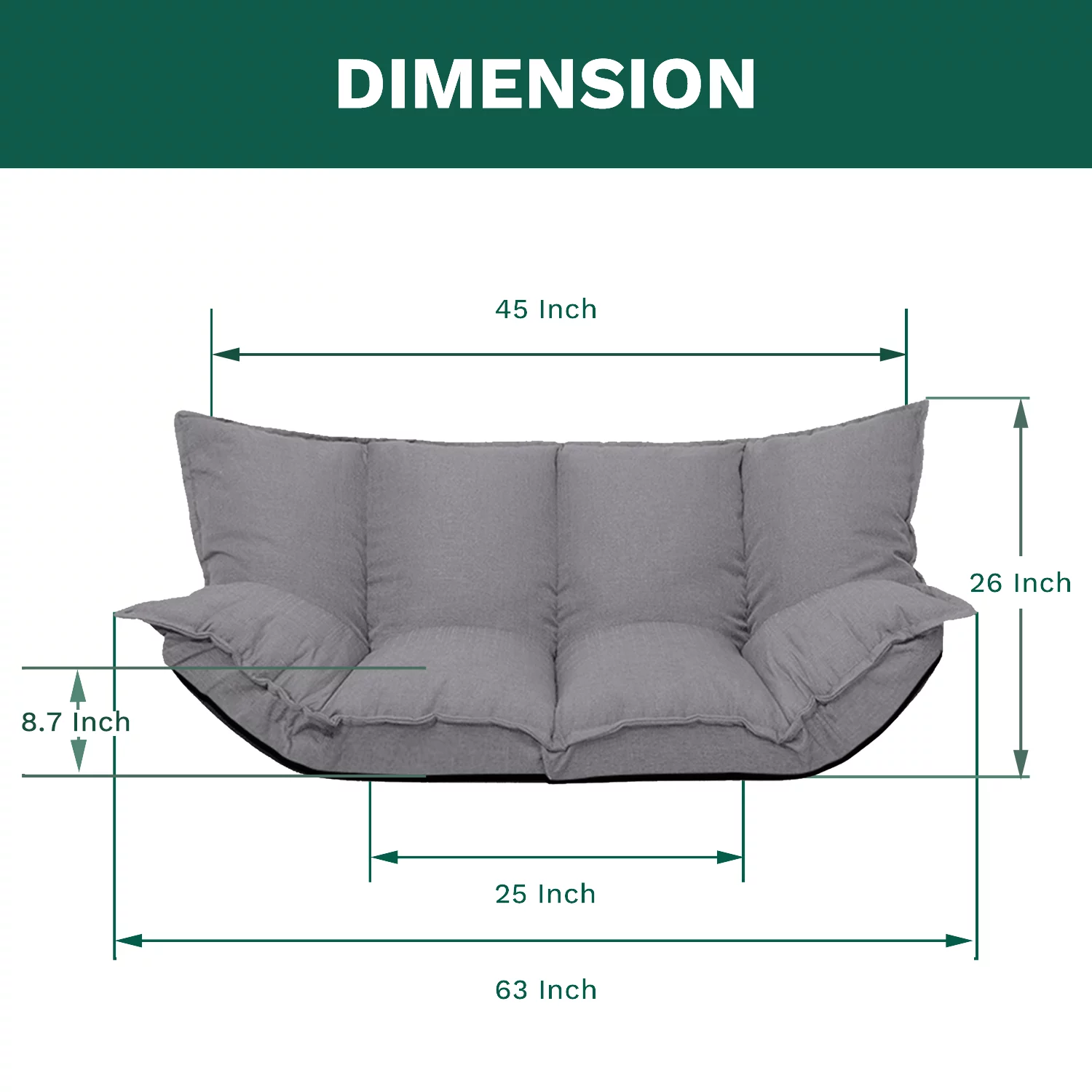 Lazy Sofa Futons Sets Folding Sofa Bed Adjustable Sofa TV Floor Couch | Dark Grey - Curated Treasures Market