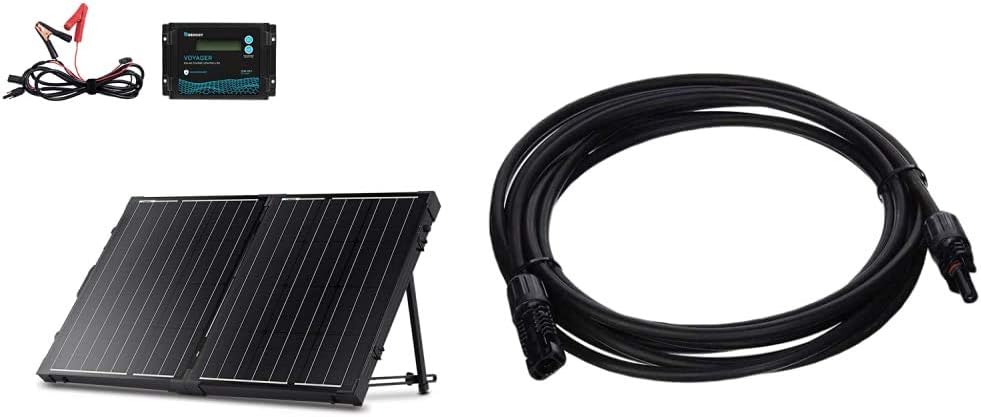 Renogy 100W 12V Monocrystalline Off Grid Portable Foldable 2pcs 50W Solar Panel Suitcase Built-In Kickstand