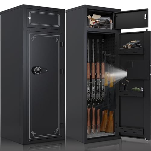 KAER 10-12 Gun Safe,Rifle Gun Safe for Home Rifle and Pistols,Gun Safes & Cabinets,Metal Gun Cabinet for Rifles and Shotguns