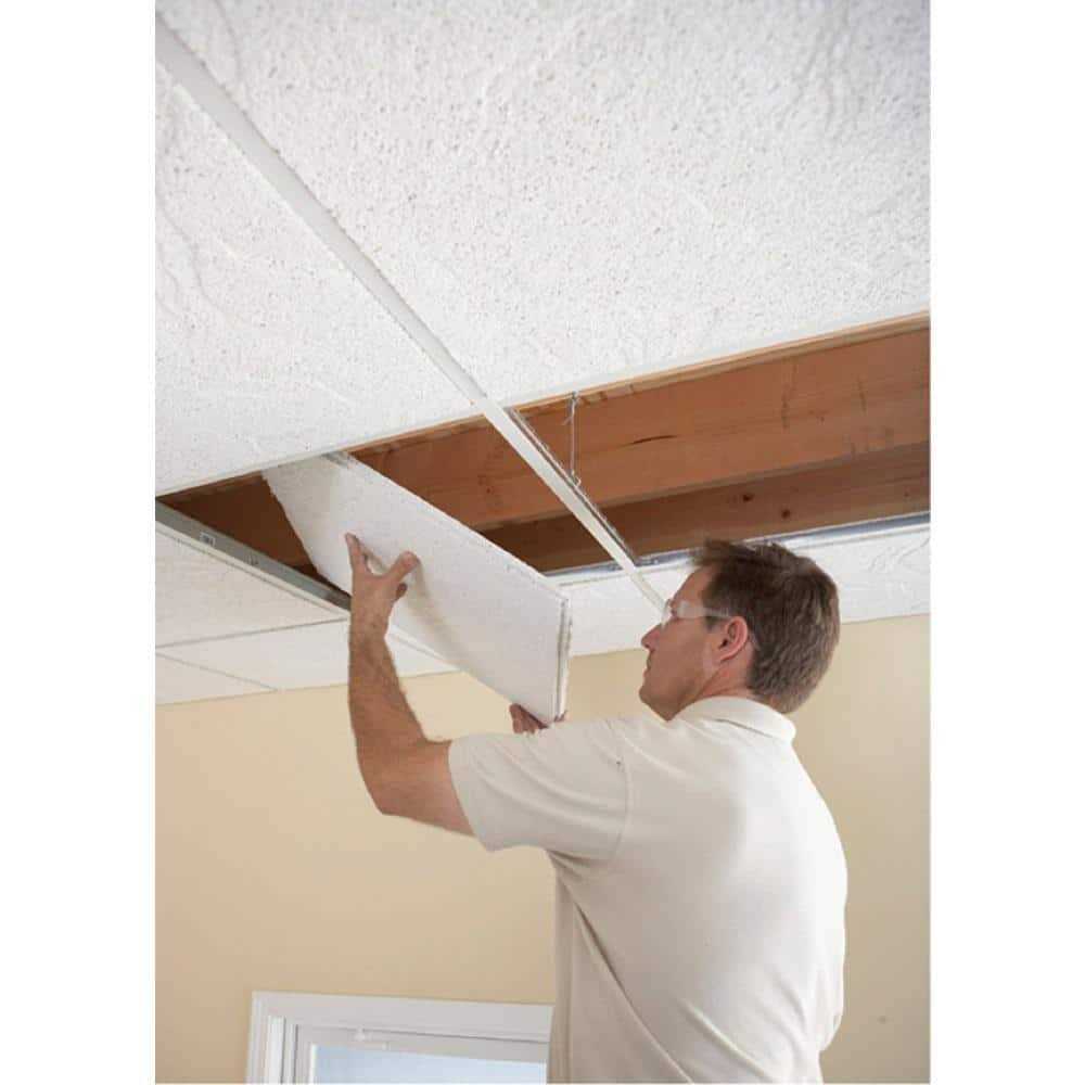 USG Ceilings 2 ft. x 2 ft. Glacier White Fineline Edge Lay-In Ceiling Tile - Shop Hardware Tools Online Store