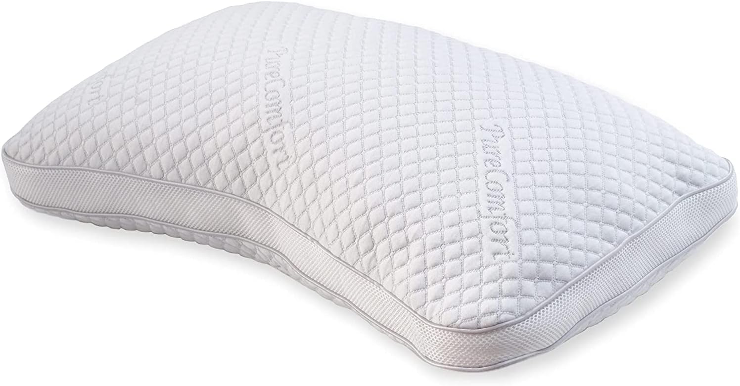 PureComfort Curved Pillow - Adjustable Side Sleeper Pillow for Neck and Shoulder Pain - Cervical Contour Pillow for Sleeping