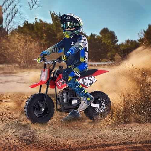 Superrio 49CC 2-Stroke Gas Power Mini Dirt Bike Dirt Off Road Motorcycle (Red)