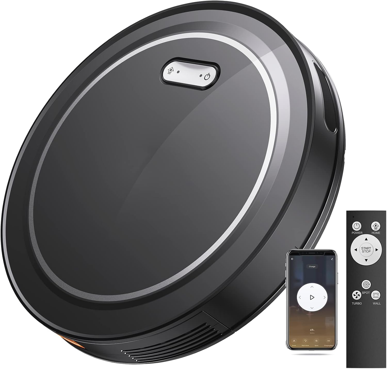 Robot Vacuum, 2000Pa Suction, Quiet, Slim, Self-Charging, 120min Runtime Robotic Vacuum Cleaner, Smart Vacuum Robot