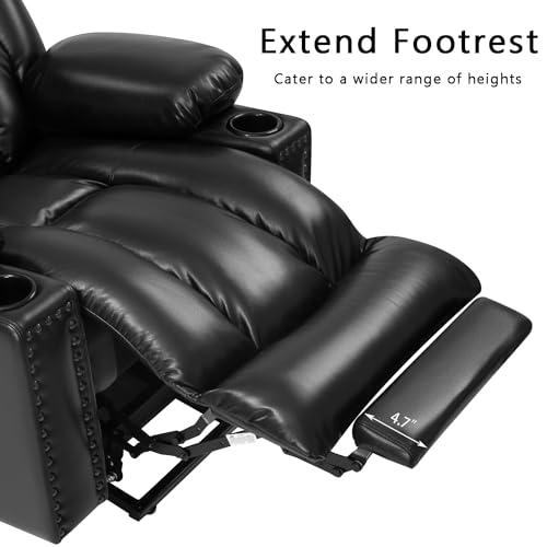 Large Power Lift Chairs Recliners for Elderly with Heated and Massage, Overstuffed Adjustable Lift Chairs, 3 Positions, Breathable Leather