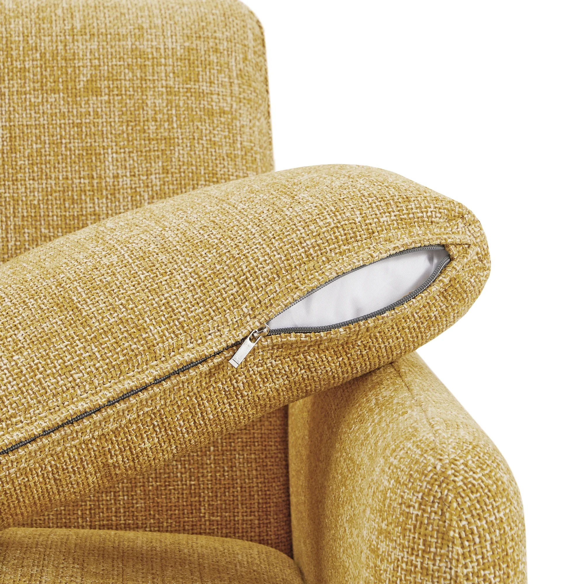 CHITA Mid-Century Modern Sofa, Fabric Couch for Living Room with Solid Wood Leg, 73''W, Mustard Yellow