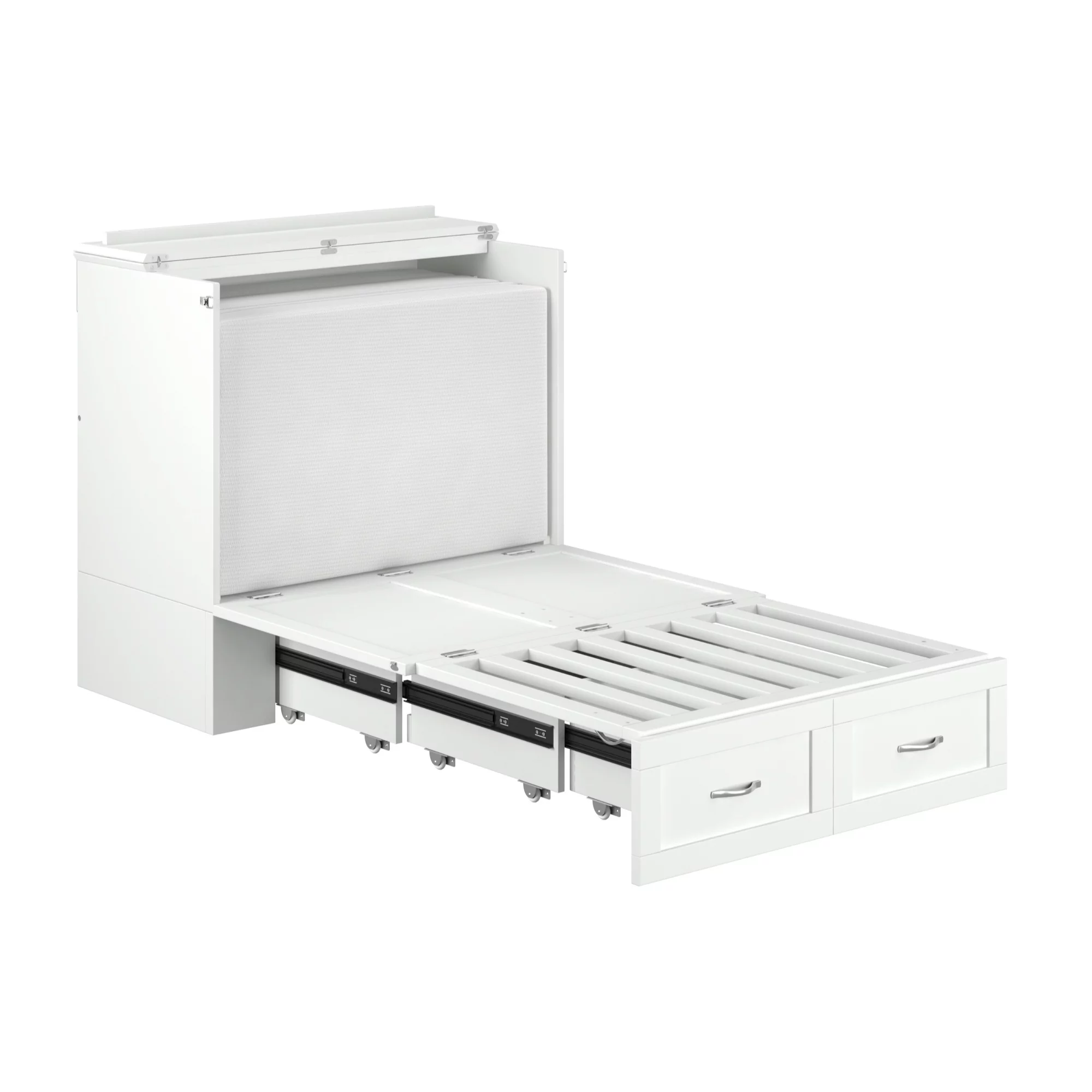 AFI Hamilton Wood Twin Extra Long Murphy Bed Chest in White