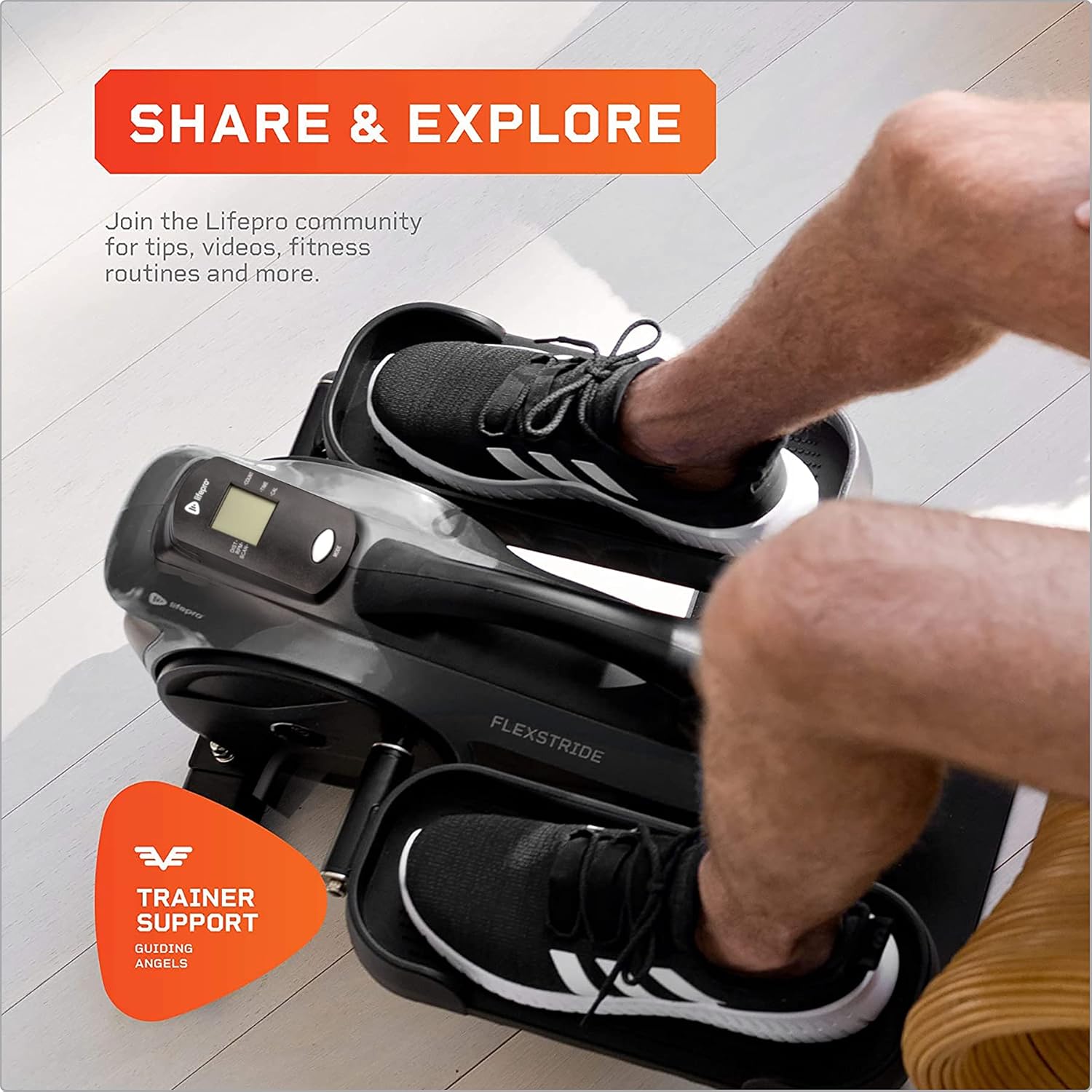 LifePro Under Desk Elliptical - Under Desk Pedal Exerciser to Strengthen Muscles and Build Cardiovascular Fitness