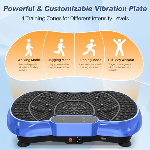 Vibration Plate Exercise Machine for Weight Loss – 100-Speed Platform with Bluetooth Speaker, Remote & Bands