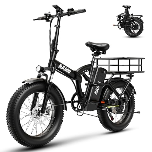 1000W Folding Electric Bike,48V 20AH Removable Battery E Bike,30+MPH,80 Miles Max Range Electric Bike for Adults,20" Fat Tire Foldable ebike