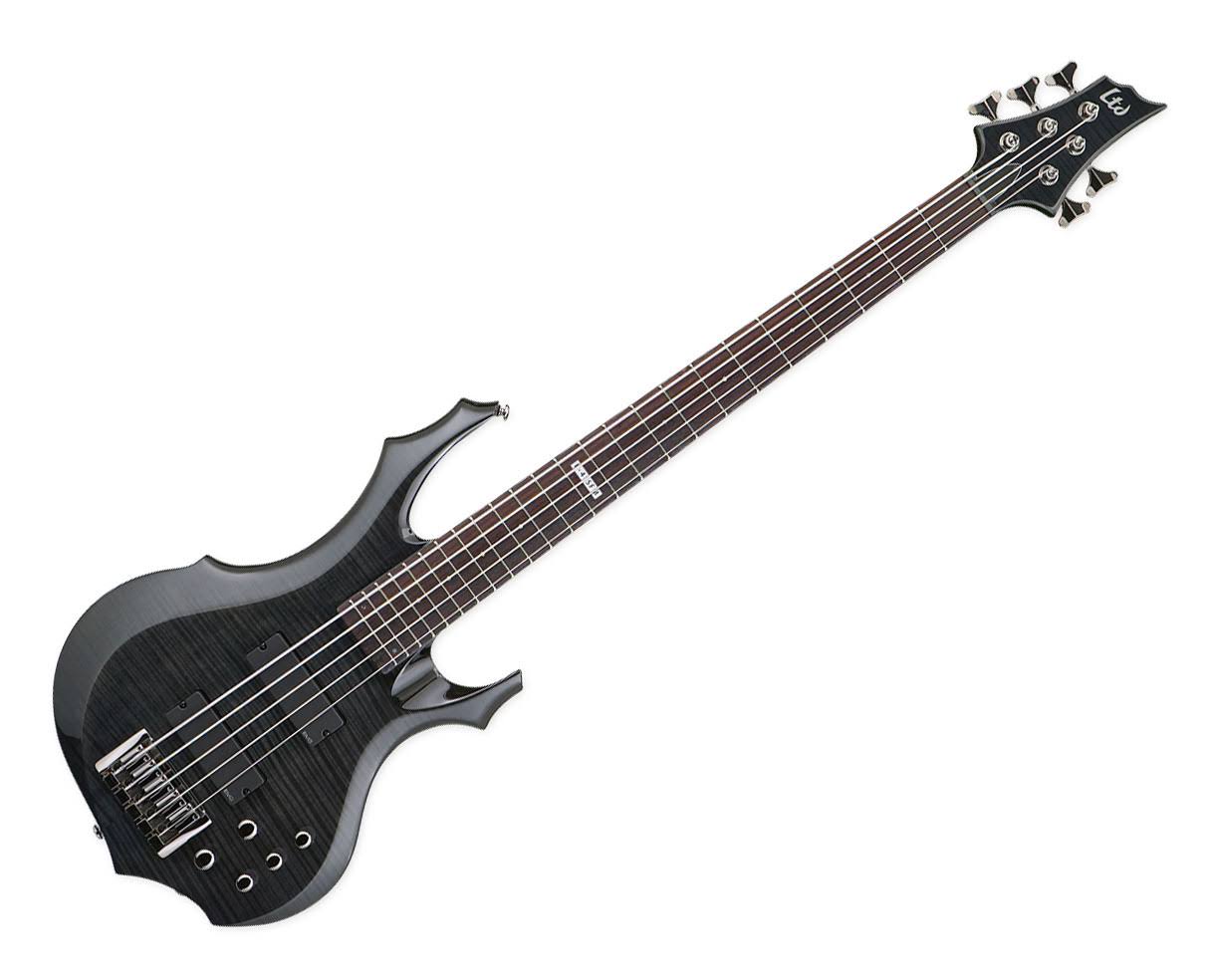 ESP LTD F-415FM Flame Maple See Thru Black 5-String Bass Guitar