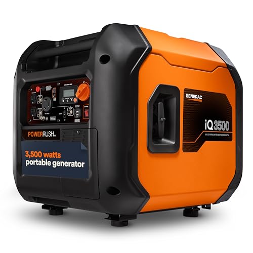 Generac 3,300-Watt Gas-Powered Portable Inverter Generator - Lightweight Design - USB Ports for Mobile Device Charging - COsense Technology