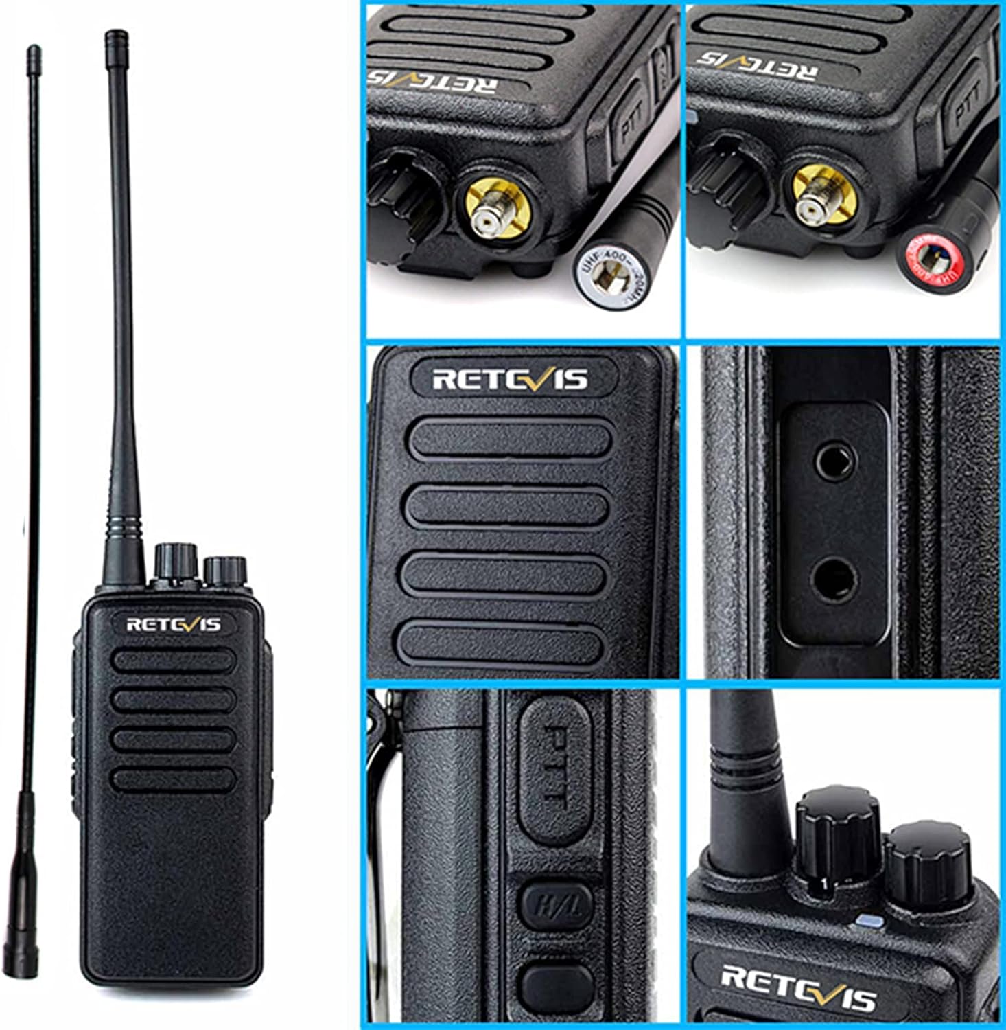 Retevis RT1 Radios Walkie Talkies Long Range,High Power Heavy Duty 2 Way Radio with 3000mAh Rechargeable