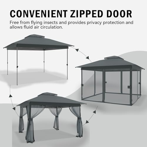 Outdoor Pop Up Gazebo 10x10 - Instant Canopy Tent with Mosquito Nettings