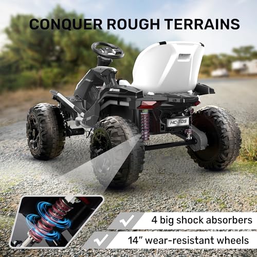 ANPABO 24V 4x4 Ride On Toy for Big Kids, 4x200W Motors, 5MPH, Kids Car w/Parent Remote, Wide Adjustable Seat, Headlights, Metal Frame