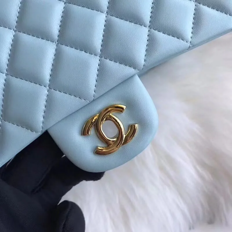 Chanel 1112 Tiffany Blue Medium Size 2.55 Lambskin Leather Flap Bag