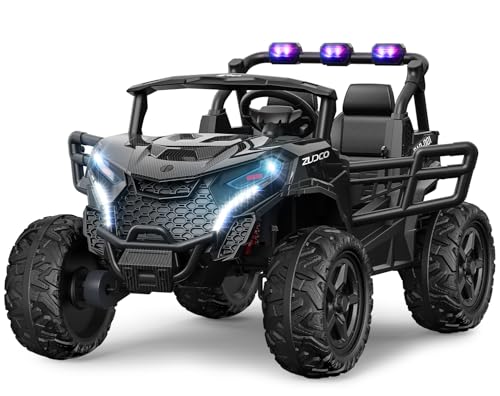 24V 2 Seater Ride on Car Truck, 4x200W, EVA Tires, 4WD/2WD, Rainbow Lights, Remote Control, Shock Absorbers, Bluetooth